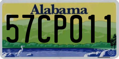 AL license plate 57CP011