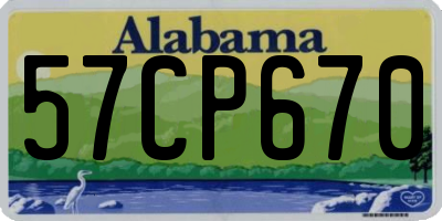 AL license plate 57CP670