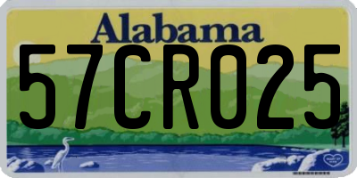 AL license plate 57CR025