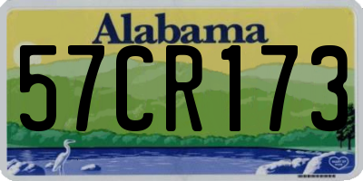 AL license plate 57CR173
