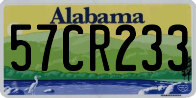 AL license plate 57CR233