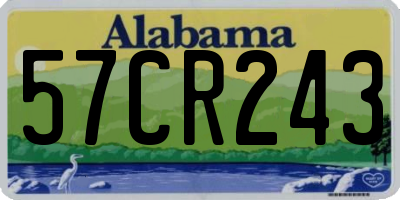 AL license plate 57CR243