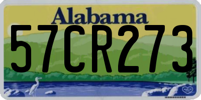 AL license plate 57CR273