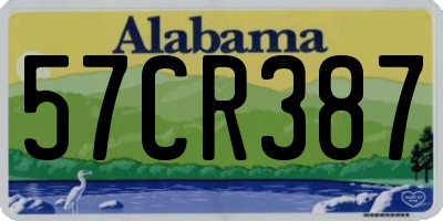 AL license plate 57CR387