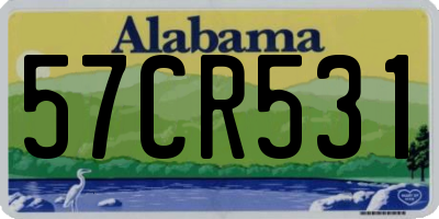 AL license plate 57CR531