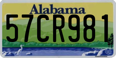 AL license plate 57CR981