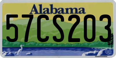 AL license plate 57CS203