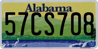 AL license plate 57CS708