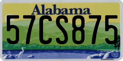 AL license plate 57CS875