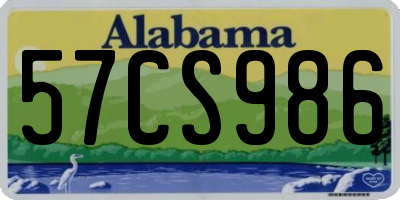AL license plate 57CS986
