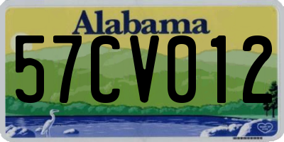 AL license plate 57CV012