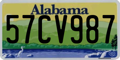 AL license plate 57CV987