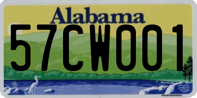 AL license plate 57CW001