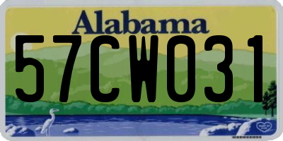 AL license plate 57CW031