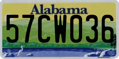 AL license plate 57CW036