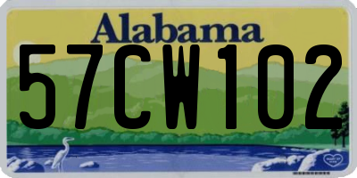AL license plate 57CW102