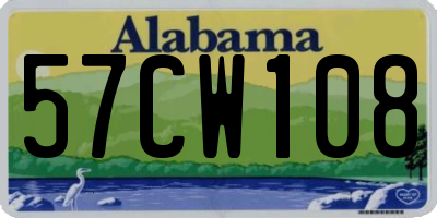 AL license plate 57CW108