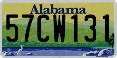 AL license plate 57CW131