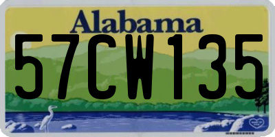 AL license plate 57CW135