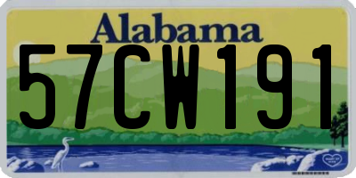 AL license plate 57CW191