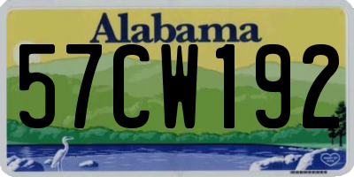 AL license plate 57CW192