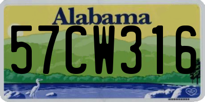 AL license plate 57CW316