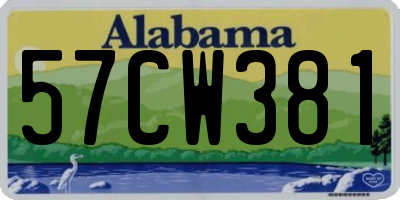 AL license plate 57CW381