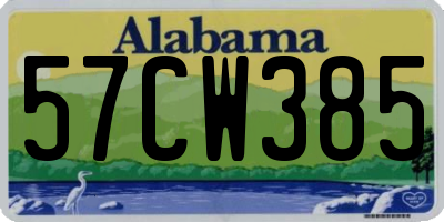 AL license plate 57CW385