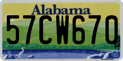 AL license plate 57CW670