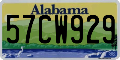 AL license plate 57CW929