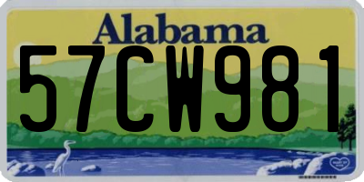 AL license plate 57CW981