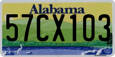 AL license plate 57CX103