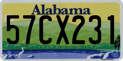 AL license plate 57CX231