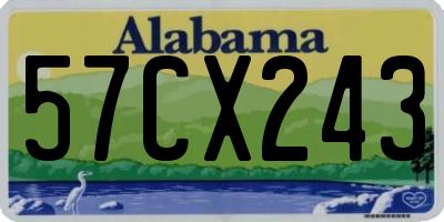 AL license plate 57CX243