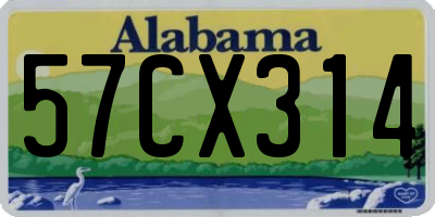 AL license plate 57CX314