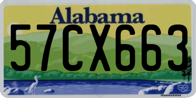AL license plate 57CX663