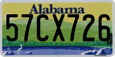 AL license plate 57CX726