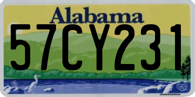 AL license plate 57CY231