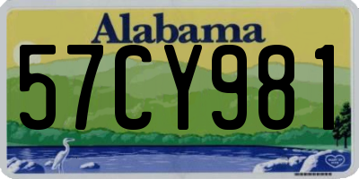 AL license plate 57CY981