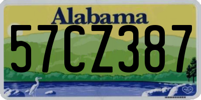 AL license plate 57CZ387