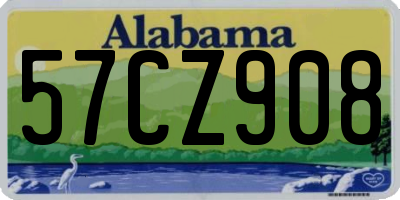 AL license plate 57CZ908