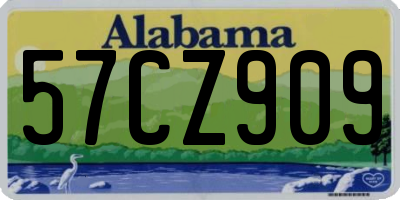 AL license plate 57CZ909
