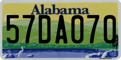 AL license plate 57DA070