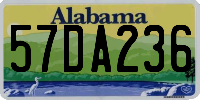 AL license plate 57DA236