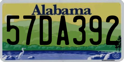 AL license plate 57DA392