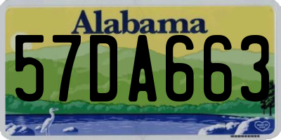 AL license plate 57DA663