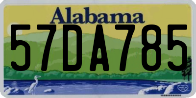 AL license plate 57DA785