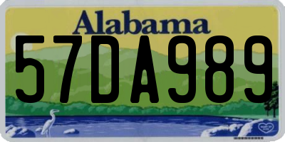 AL license plate 57DA989