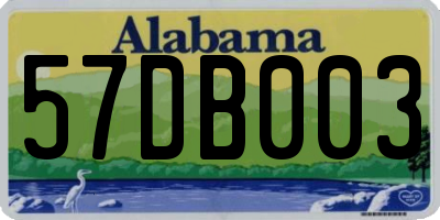 AL license plate 57DB003