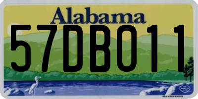 AL license plate 57DB011